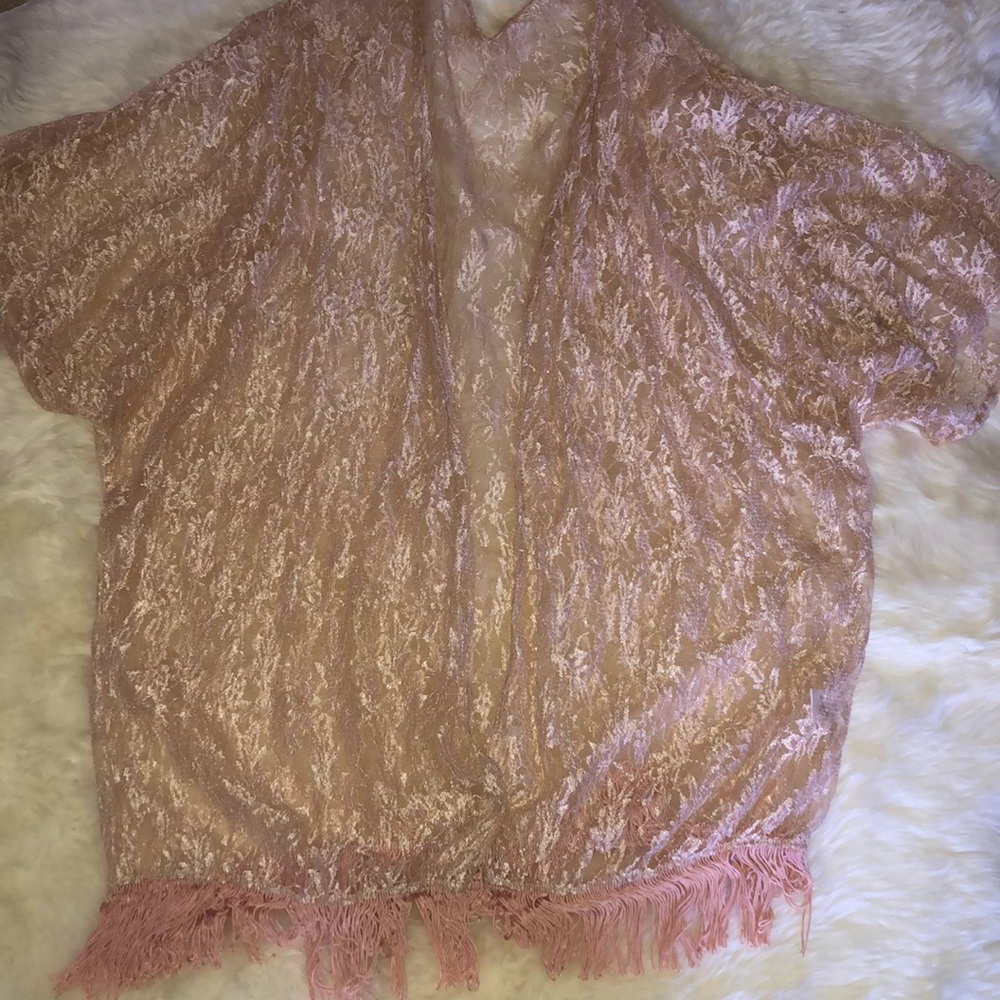 Sheer, blush pink, swimsuit cover up